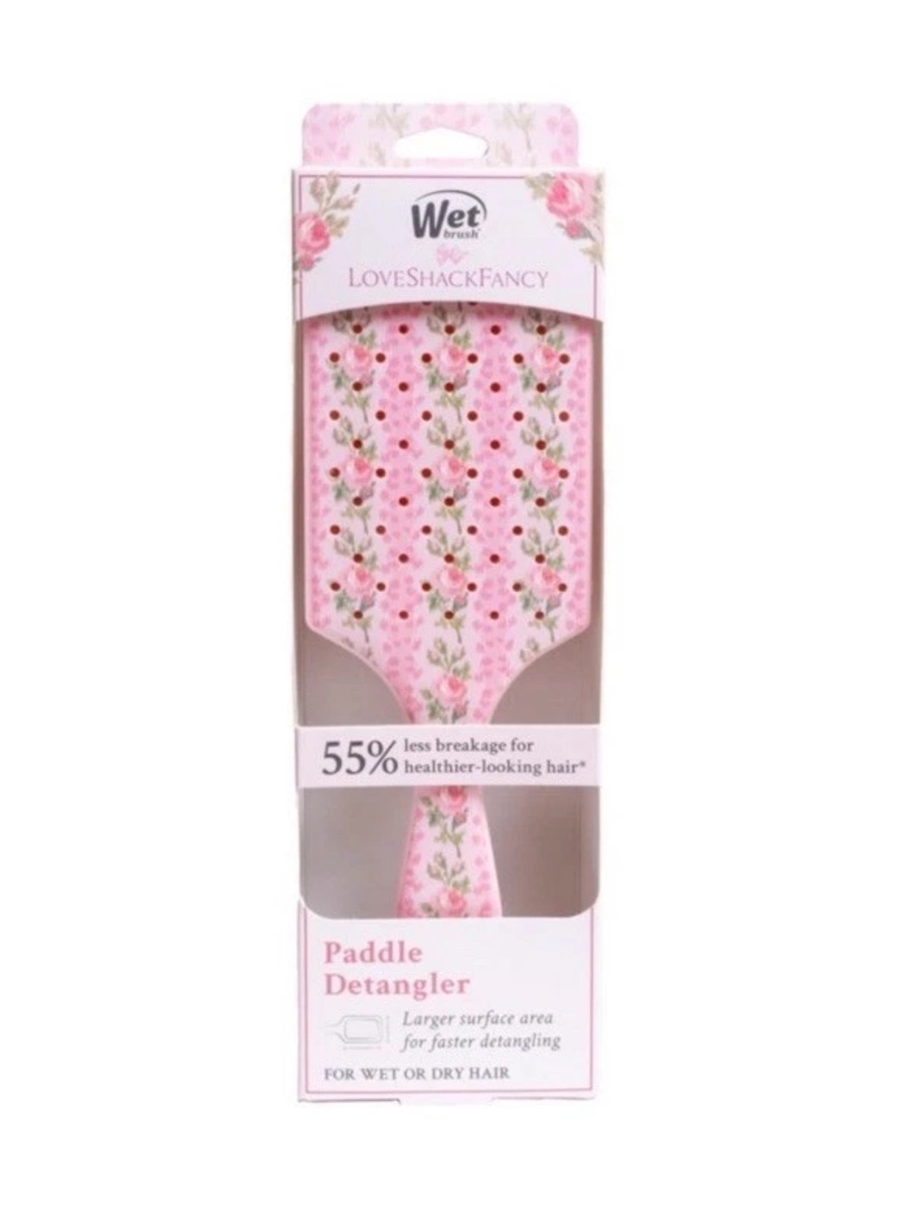 LoveShackFancy WetBrush 🩷 Blooming Heirloom Paddle Detangler Brush NWT